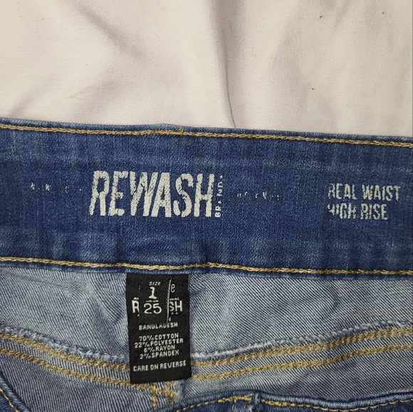 Rewash Denim High Rise Mid Wash Flare Jeans - Picture 2 of 4